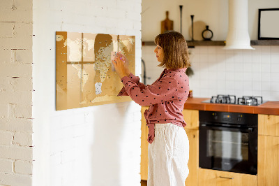 Tablica magnetyczna na magnesy na ścianę Mapa świata