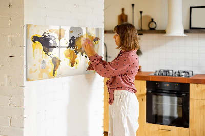 Tablica magnetyczna z pisakiem Mapa świata abstrakcja