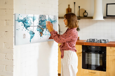 Tablica magnetyczna z pisakiem Wodna mapa świata