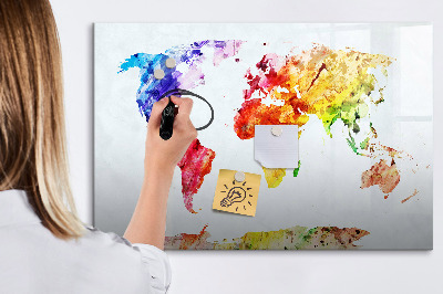Tablica magnetyczna z pisakiem Mapa świata akwarelowa