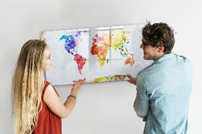 Tablica magnetyczna z pisakiem Mapa świata akwarelowa