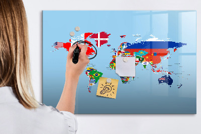 Tablica magnetyczna z pisakiem Mapa flag