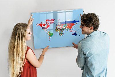 Tablica magnetyczna z pisakiem Mapa flag