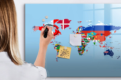 Tablica magnetyczna z pisakiem Mapa flag