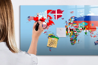 Tablica magnetyczna z pisakiem Mapa flag