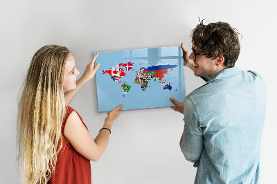 Tablica magnetyczna z pisakiem Mapa flag