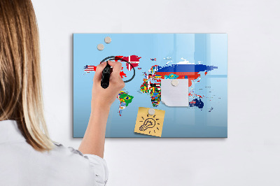 Tablica magnetyczna z pisakiem Mapa flag