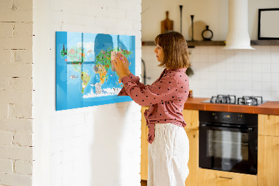 Tablica magnetyczna z pisakiem Mapa kreskówka