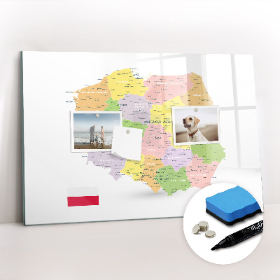 Tablica magnetyczna z pisakiem Mapa polski