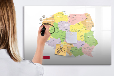Tablica magnetyczna z pisakiem Mapa polski