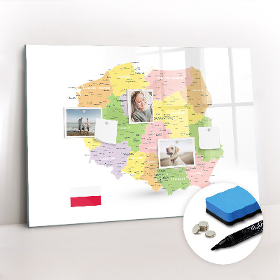 Tablica magnetyczna z pisakiem Mapa polski
