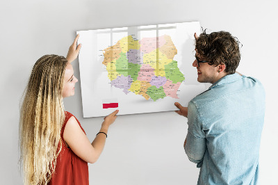 Tablica magnetyczna z pisakiem Mapa polski
