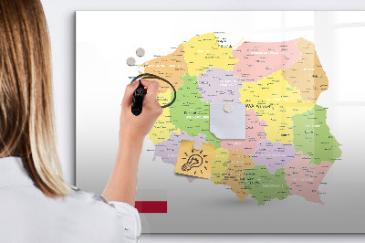 Tablica magnetyczna z pisakiem Mapa polski