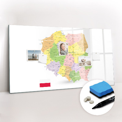 Tablica magnetyczna z pisakiem Mapa polski