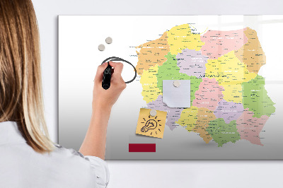 Tablica magnetyczna z pisakiem Mapa polski