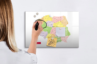 Tablica magnetyczna z pisakiem Mapa polski