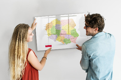 Tablica magnetyczna z pisakiem Mapa polski