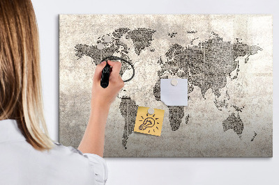 Tablica magnetyczna z pisakiem Mapa świata gazeta