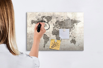 Tablica magnetyczna z pisakiem Mapa świata gazeta