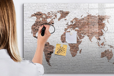 Tablica magnetyczna suchościeralna dla dzieci Ceglana mapa świata