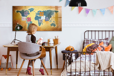 Tablica magnetyczna z pisakiem Stara mapa świata