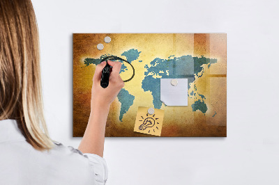 Tablica magnetyczna z pisakiem Stara mapa świata