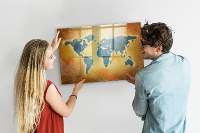 Tablica magnetyczna z pisakiem Stara mapa świata