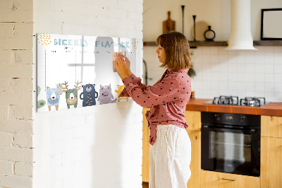 Tablica magnetyczna z pisakiem Tygodniowy planer dla dzieci