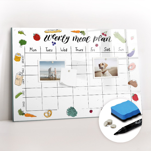 Tablica magnetyczna z pisakiem Tygodniowy jadłospis