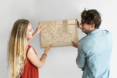 Tablica magnetyczna z pisakiem Vintage mapa świata
