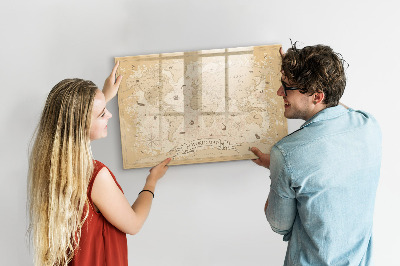 Tablica magnetyczna z pisakiem Vintage mapa świata