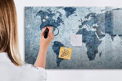 Tablica magnetyczna z pisakiem Malowana mapa świata