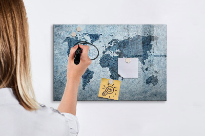 Tablica magnetyczna z pisakiem Malowana mapa świata