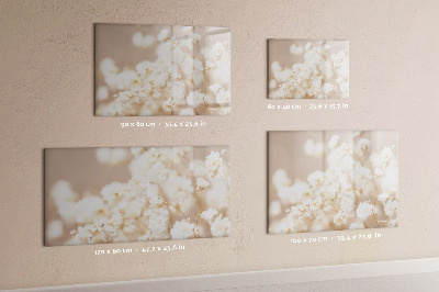 Tablica magnetyczna Małe białe kwiaty