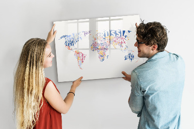 Tablica magnetyczna z pisakiem Mapa świata kraje