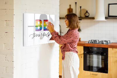 Tablica suchościeralna magnetyczna Napis bądź sobą