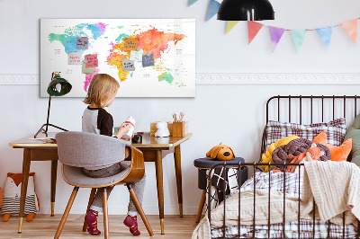Tablica magnetyczna z pisakiem Akwarelowa mapa świata