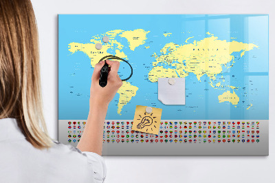 Tablica magnetyczna z pisakiem Klasyczna mapa świata