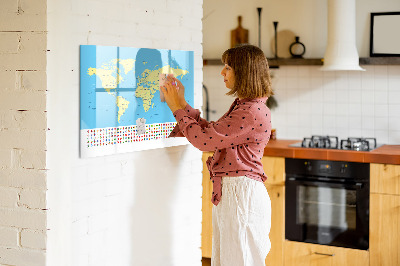 Tablica magnetyczna z pisakiem Klasyczna mapa świata