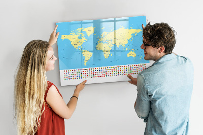 Tablica magnetyczna z pisakiem Klasyczna mapa świata