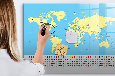 Tablica magnetyczna z pisakiem Klasyczna mapa świata