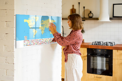 Tablica magnetyczna z pisakiem Klasyczna mapa świata