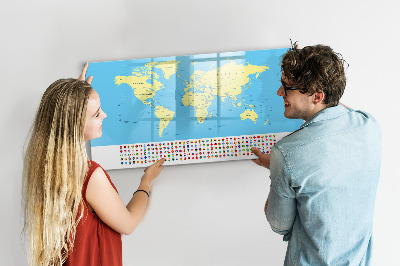 Tablica magnetyczna z pisakiem Klasyczna mapa świata