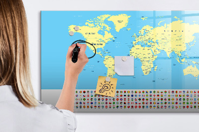Tablica magnetyczna z pisakiem Klasyczna mapa świata