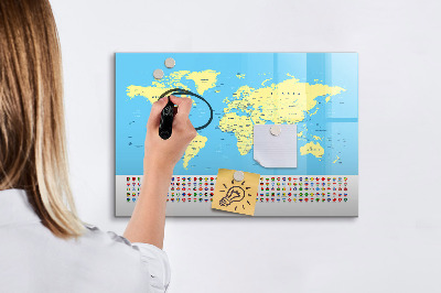 Tablica magnetyczna z pisakiem Klasyczna mapa świata
