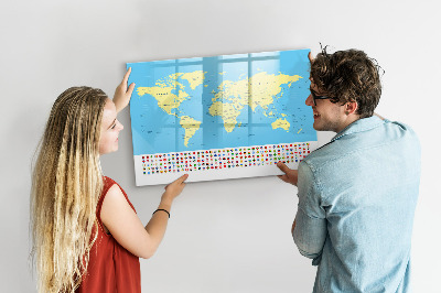 Tablica magnetyczna z pisakiem Klasyczna mapa świata