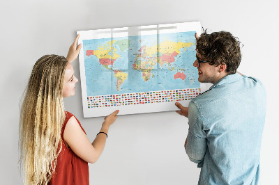 Tablica magnetyczna z pisakiem Geografia mapa świata