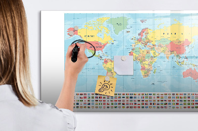 Tablica magnetyczna z pisakiem Geografia mapa świata