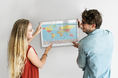 Tablica magnetyczna z pisakiem Geografia mapa świata