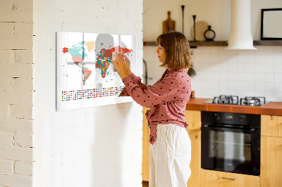 Tablica magnetyczna z pisakiem Kolorowa mapa świata